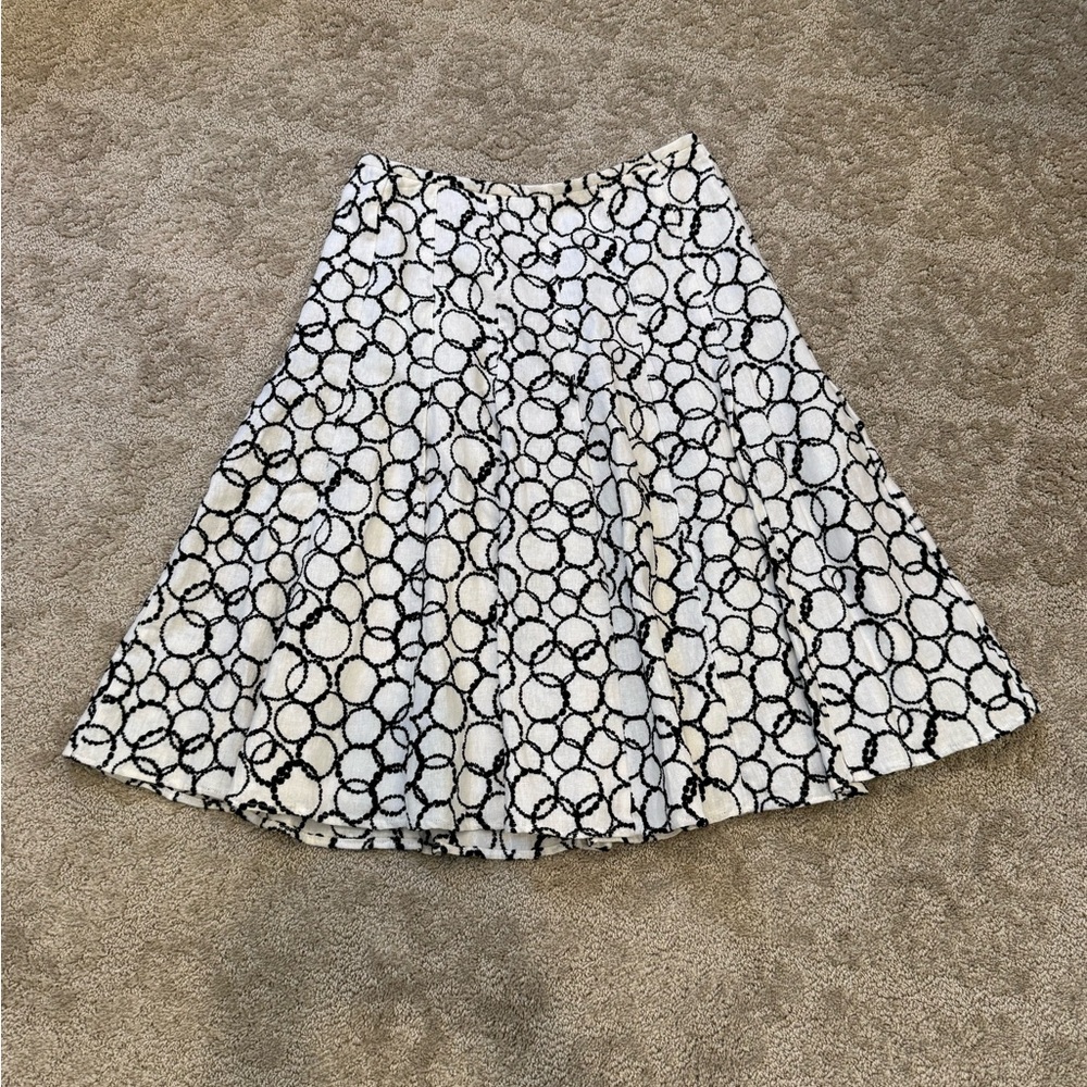 Carole Little Black and White A-Line Skirt